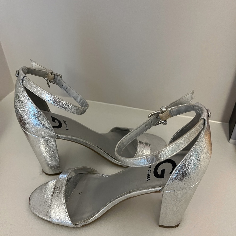 Guess Womens Silver Heels